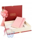 Женский подарочный набор: Записная книжка с брелком Venuse розовая