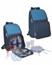 Набор для пикника на 4 персоны в рюкзаке: термоотсек, столовые приборы, тарелки, стаканы и салфетки